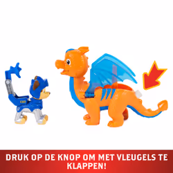 PAW Patrol Figurines articulées Rescue Knights Chase and Dragon Draco, jouets pour enfants à partir de 3 ans
