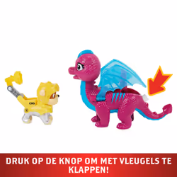 PAW Patrol Figurines articulées Rescue Knights Rubble and Dragon Blizzie, jouets pour enfants à partir de 3 ans