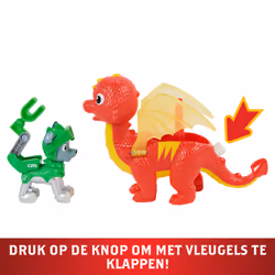 PAW Patrol Figurines articulées Rescue Knights Rocky and Dragon Flame, jouets pour enfants à partir de 3 ans