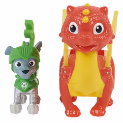 PAW Patrol Figurines articulées Rescue Knights Rocky and Dragon Flame, jouets pour enfants à partir de 3 ans