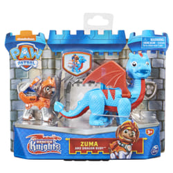 PAW Patrol Figurines articulées Rescue Knights Zuma and Dragon Ruby, jouets pour enfants à partir de 3 ans