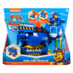 PAW Patrol LA PAT' PATROUILLE - VÉHICULE RISE & RESCUE CHASE - Véhicule de Police Transformable Avec 2 Figurines À Collec ...