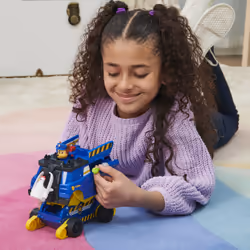 PAW Patrol LA PAT' PATROUILLE - VÉHICULE RISE & RESCUE CHASE - Véhicule de Police Transformable Avec 2 Figurines À Collectionner Et Accessoires Pat' Patrouille - - 6063637 - Jouet Enfant 3 Ans et +