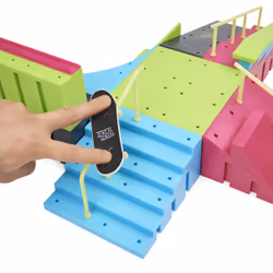 Tech Deck Neon Mega Park X-Connect Creator, Coffret rampe phosphorescente à personnaliser avec deux fingerboards, jouet pour garçons et filles à partir de 6 ans
