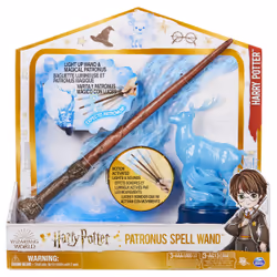 Wizarding World HARRY POTTER - BAGUETTE MAGIQUE COLLECTOR PATRONUS HARRY POTTER - Baguette Magique 30 cm Avec Figurine Patronus - Effets Sonores Et Lumineux