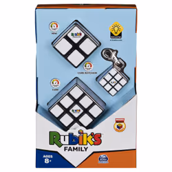 Rubik’s Pack familial Cube, Cube 3x3 original, Cube 2x2 et Cube porte-clés 3x3, Pack complet de 3