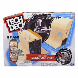 Tech Deck FINGER SKATE - - MEGA HALF PIPE DANNY WAY - Rampe Emblématique Du Skate 100% Modulable - Avec 1 Skate Plan B Exclus ...