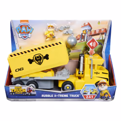 PAW Patrol , Camion 2-en-1 transformable X-Treme Truck de Ruben avec excavatrice, grue, sons et lumières, figurines, jouets p ...