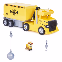 PAW Patrol , Camion 2-en-1 transformable X-Treme Truck de Ruben avec excavatrice, grue, sons et lumières, figurines, jouets pour enfant à partir de 3 ans