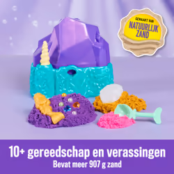 Kinetic Sand , Coffret cristal et sirène, 481 g de sable à modeler, sable scintillant doré, rangement et outils, jouets sensoriels pour les enfants à partir de 3 ans - Vue supplémentaire 4