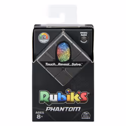 Spin Master Rubik’s CUBE 3x3 PHANTOM - Jeu Casse-Tête Adulte et Enfant 3X3 - Puzzle Correspondance - Couleurs Se Révèlent À La Chaleur - Technologie Avancée - Cube Résolution De Problème - Jouet Enfant 8 Ans Et +
