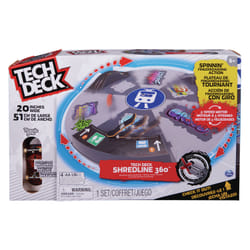 Tech Deck FINGER SKATE - - RAMPE MOTORISEE SHREDLINE 360° - Rampe Motorisée Rotative - 50 Cm De Diamètre - Avec Autocollants Et 1 Skate Thank You Exclusif 96 mm - X-Connect - Jouet Enfant 6 Ans et +