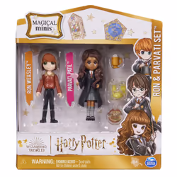Wizarding World Harry Potter, Magical Minis, Coffret de figurines Ron Weasley et Parvati Patil avec 2 accessoires, jouets pour enfants à partir de 6 ans