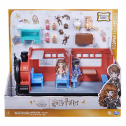 Wizarding World HARRY POTTER - POUDLARD EXPRESS MAGICAL MINIS - Train Poudlard Express Pour Aller À L'École Sorcellerie - 2 Figurines Exclusives Et 12 Accessoires - Jouet Enfant 6 ans et +