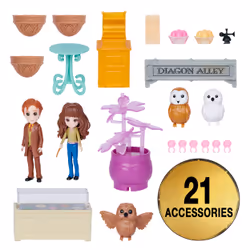 Wizarding World HARRY POTTER - PLAYSET CHEMIN DE TRAVERSE MAGICAL MINIS - Univers De Jeu Magique Avec 2 Figurines Et 21 Accessoires - 3 Décors - Effets Sonores Et Lumineux - Jouet Enfant 6 ans et + - Vue supplémentaire 4