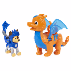PAW Patrol PAT' PATROUILLE RESCUE KNIGHTS - PACK 2 FIGURINES CHIOT + DRAGON - Pars en Sauvetage Pat' Patrouille Mission Cheva ...