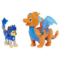 PAW Patrol PAT' PATROUILLE RESCUE KNIGHTS - PACK 2 FIGURINES CHIOT + DRAGON - Pars en Sauvetage Pat' Patrouille Mission Chevalier avec Chiot, Dragon à Ailes Fonctionnelles & Sac à Dos - Jouet Enfant 3 Ans +