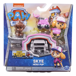 PAW Patrol , Big Truck Pups, Figurine articulée Stella avec drone de sauvetage à clipser, centre de commande et animal, pour les enfants à partir de 3 ans