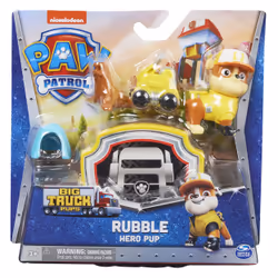 Spin Master PAW Patrol, Big Truck Pups, Figurine articulée Ruben avec drone de sauvetage à clipser, centre de commande et animal, pour les enfants à partir de 3 ans