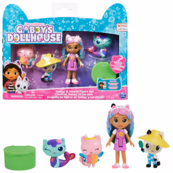 Gabby's Dollhouse Gabby et la Maison Magique - - Coffret Gabby et Ses Amis - 4 Figurines Gabby Chat Et 1 Accessoire - Tiré du Dessin Animé Gabby Et La Maison Magique - Jouet Enfant 3 Ans Et +