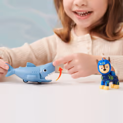 PAW Patrol , Aqua Pups, Figurines articulées Chase and Shark, jouets pour enfants à partir de 3 ans