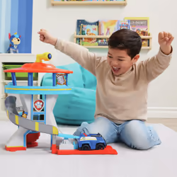 PAW Patrol La Pat' Patrouille - Tour De Contrôle - Jouet Univers Pat' Patrouille De 50 Cm - Avec Périscope, Missions, Toboggan, 7 Cartes 1 Véhicule Et 2 Figurines Chase - - Jouet Enfant 3 Ans Et +