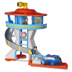 PAW Patrol La Pat' Patrouille - Tour De Contrôle - Jouet Univers Pat' Patrouille De 50 Cm - Avec Périscope, Missions, Toboggan, 7 Cartes 1 Véhicule Et 2 Figurines Chase - - Jouet Enfant 3 Ans Et +