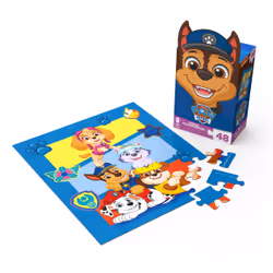 PAW Patrol LA PAT PATROUILLE - Puzzle Boite Personnage 48 Pièces Carton Chase La Pat' Patrouille - - Jeu De Société Puzzle Pat'Patrouille - Chase Marcus Stella Ruben Everest - Jouet Enfant 3 Ans Et +