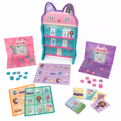 Games Gabby's Dollhouse, HQ, Dames, Morpion, Jeu de mémoire, Va à la pêche, Cartons de loto, Jeux de société, Jouet pour enfants, Netflix, Accessoires de fête, pour les enfants à partir de 4 ans