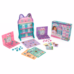 Games Gabby's Dollhouse, HQ, Dames, Morpion, Jeu de mémoire, Va à la pêche, Cartons de loto, Jeux de société, Jouet pour enfants, Netflix, Accessoires de fête, pour les enfants à partir de 4 ans