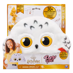 Wizarding World PURSE PETS HARRY POTTER - HEDWIGE - COMPAGNON INTERACTIF FORMAT SAC À MAIN - Chouette Hedwige Harry Potter Qui Interagit Avec L'Enfant - Sons Et Modes De Jeu - Jouet Enfant 6 Ans Et +