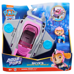 PAW Patrol PAT' PATROUILLE AQUA PUPS - Voiture + Figurine Stella - Voiture Pat Patrouille Stella - Figurine à Collectionner - ...
