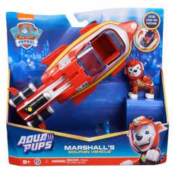 PAW Patrol PAT' PATROUILLE AQUA PUPS - Voiture + Figurine Marcus - Voiture Pat Patrouille Marcus - Figurine à Collectionner - Thème Mer Et Aventures Sous-Marines - - Jouet Enfant 3 Ans +