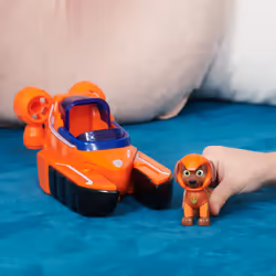 PAW Patrol PAT' PATROUILLE AQUA PUPS - Voiture + Figurine Zuma - Voiture Pat Patrouille Zuma - Figurine à Collectionner - Thème Mer Et Aventures Sous-Marines - - Jouet Enfant 3 Ans +