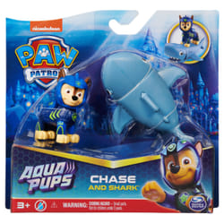 PAW Patrol , Aqua Pups, Figurines articulées Chase and Shark, jouets pour enfants à partir de 3 ans
