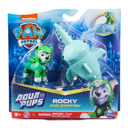 PAW Patrol , Aqua Pups, Figurines articulées Rocky and Sawfish, jouets pour enfants à partir de 3 ans