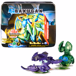 Bakugan Legends, Baku-Tin, Gargonoid X Webam ( exclusif), Mystery Core, 2 cartes portail, 4 BakuCores, figurines d'action à c ...