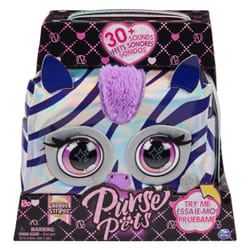 Purse Pets MÉTALLIQUE MAGIC - ZÈBRE - COMPAGNON INTERACTIF FORMAT SAC À MAIN - Animal Interactif Style Métallique Qui Cligne Des Yeux - Sons Et Modes De Jeu - Jouet Enfant 5 Ans Et +