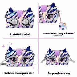 Purse Pets MÉTALLIQUE MAGIC - ZÈBRE - COMPAGNON INTERACTIF FORMAT SAC À MAIN - Animal Interactif Style Métallique Qui Cligne Des Yeux - Sons Et Modes De Jeu - Jouet Enfant 5 Ans Et +