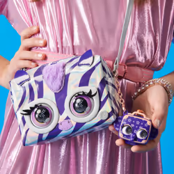 Purse Pets MÉTALLIQUE MAGIC - ZÈBRE - COMPAGNON INTERACTIF FORMAT SAC À MAIN - Animal Interactif Style Métallique Qui Cligne Des Yeux - Sons Et Modes De Jeu - Jouet Enfant 5 Ans Et + - Vue supplémentaire 4