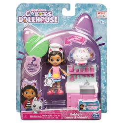 Gabby's Dollhouse - GABBY ET LA MAISON MAGIQUE - PACK 2 FIGURINES ET ACCESSOIRES - Coffret Pâtisseries - Gabby, 1 Figurine Chat Et Accessoires - Dessin Animé Gabby Chat - Jouet Enfant 3 Ans et +