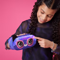 Purse Pets - SAC BANANE GUÉPARD - COMPAGNON INTERACTIF FORMAT SAC CEINTURE - Animal Interactif Avec 30 Sons Réactions Et Effets Lumineux Arc-en-Ciel - 5 Chansons À Découvrir - Jouet Enfant 5 Ans Et +