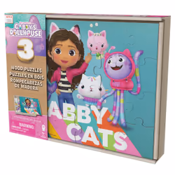 Spin Master Games Gabby's Dollhouse, Coffret de 3 puzzles en bois de 12 et 16 pièces avec boîte de rangement en bois, pour enfants à partir de 3 ans - Vue supplémentaire 6