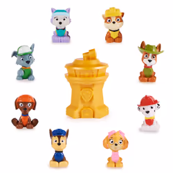PAW Patrol , 10e anniversaire, Mini-figurine surprise à collectionner de 5 cm avec une boîte tour de contrôle (plusieurs modèles disponibles), jouets pour enfants à partir de 3 ans