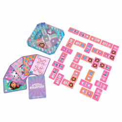Spin Master Games Gabby's Dollhouse, Coffret cadeau de 3 jeux, jeu Pop-Up, dominos, cartes géantes, jouets Gabby et la maison magique pour enfants, pour les enfants à partir de 4 ans