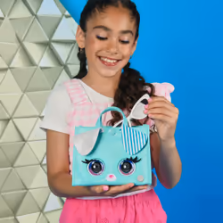 Purse Pets - TOTE BAG CHIOT - ANIMAL INTERACTIF FORMAT SAC À MAIN - Sac pour Enfant Chien Interactif Qui Cligne Des Yeux - À L'Epaule Ou En Bandoulière- Sons Et Modes De Jeu - Jouet Enfant 4 Ans Et +