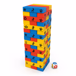 Games LA PAT PATROUILLE - TOUR JENGA La Pat' Patrouille - Paw Patrol - Jeu de Société Tour À Construire Pat' Patrouille - 48 Blocs Et 1 Dé - Jeu d'Équilibre Patience Raisonnement - Jouet Enfant 4 Ans et +