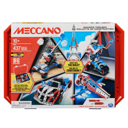 Meccano - MALLETTE DE CONSTRUCTION 5 MODELES - 5 Modèles Iconiques Aux Couleurs De La France A Construire - Mallette de Rangement - Jeu Construction Avec 2 Outils - Jouet Enfant 10 Ans et +