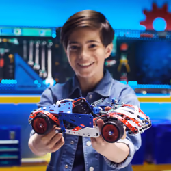 Meccano - MALLETTE DE CONSTRUCTION 5 MODELES - 5 Modèles Iconiques Aux Couleurs De La France A Construire - Mallette de Rangement - Jeu Construction Avec 2 Outils - Jouet Enfant 10 Ans et +