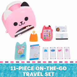 Gabby's Dollhouse , Coffret de voyage Gabby Girl C'est parti, jouets pour jeux de rôle de voyage, jouet passeport, jouet téléphone et charm boussole, jouets pour filles et garçons à partir de 3 ans